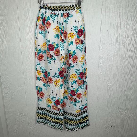 Hayden Los Angeles Pull On Tie Waist Hawaiian Beach Pants Wide Leg Size Small - Picture 9 of 11